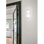 Pura - Matt Nickel 2 Light Wall Lamp with White Glass  Pura - Matt Nickel 2 Light Wall Lamp with White Glass