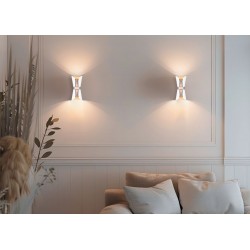 Coat - White & Coffee 2 Light Wall Lamp Coat - White & Coffee 2 Light Wall Lamp