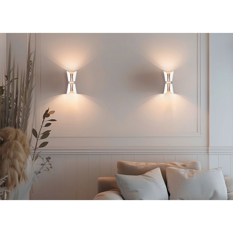 - Coat - White & Coffee 2 Light Wall Lamp Trio-218600231 - Coat - White & Coffee 2 Light Wall Lamp