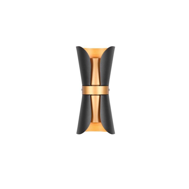 - Coat - Black & Gold 2 Light Wall Lamp Trio-218600280 - Coat - Black & Gold 2 Light Wall Lamp