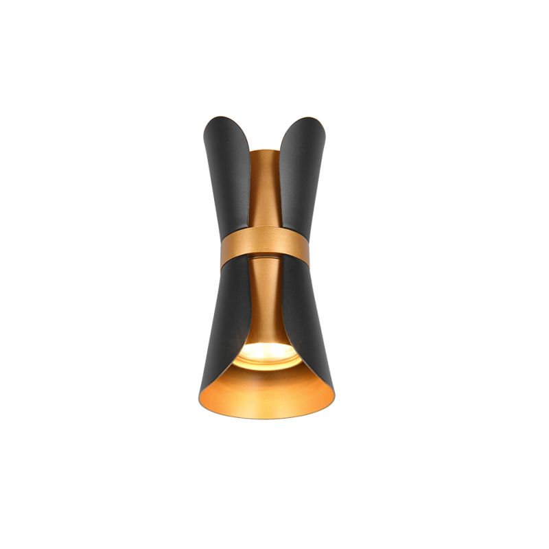 - Coat - Black & Gold 2 Light Wall Lamp Trio-218600280 - Coat - Black & Gold 2 Light Wall Lamp