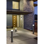 Hudson - Anthracite Square Up & Down Wall Lamp with White Diffuser