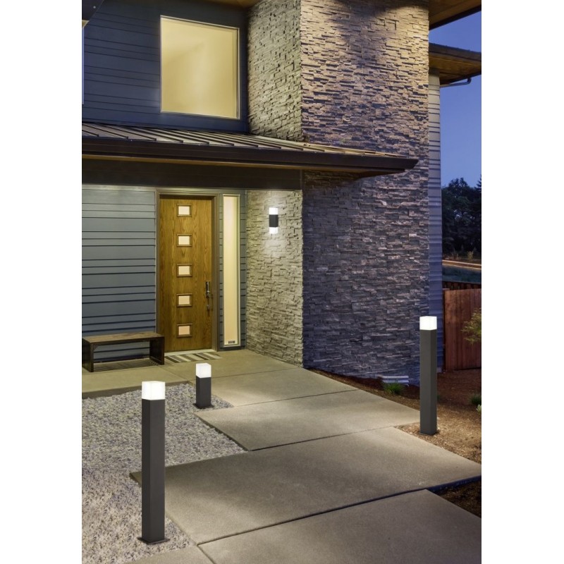 - Hudson - Anthracite Square Up & Down Wall Lamp with White Diffuser Trio-220060242 - Hudson - Anthracite Square Up & Down Wall Lamp with White Diffuser