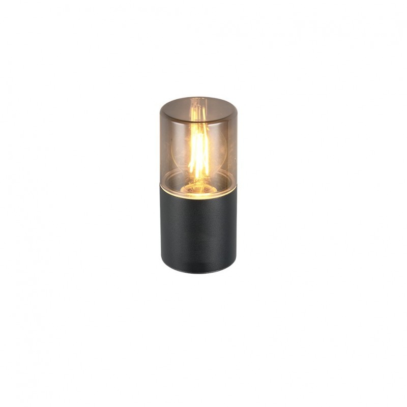 - Hoosic - Matt Black Wall Lamp with Smoked Diffuser Trio-224060132 - Hoosic - Matt Black Wall Lamp with Smoked Diffuser