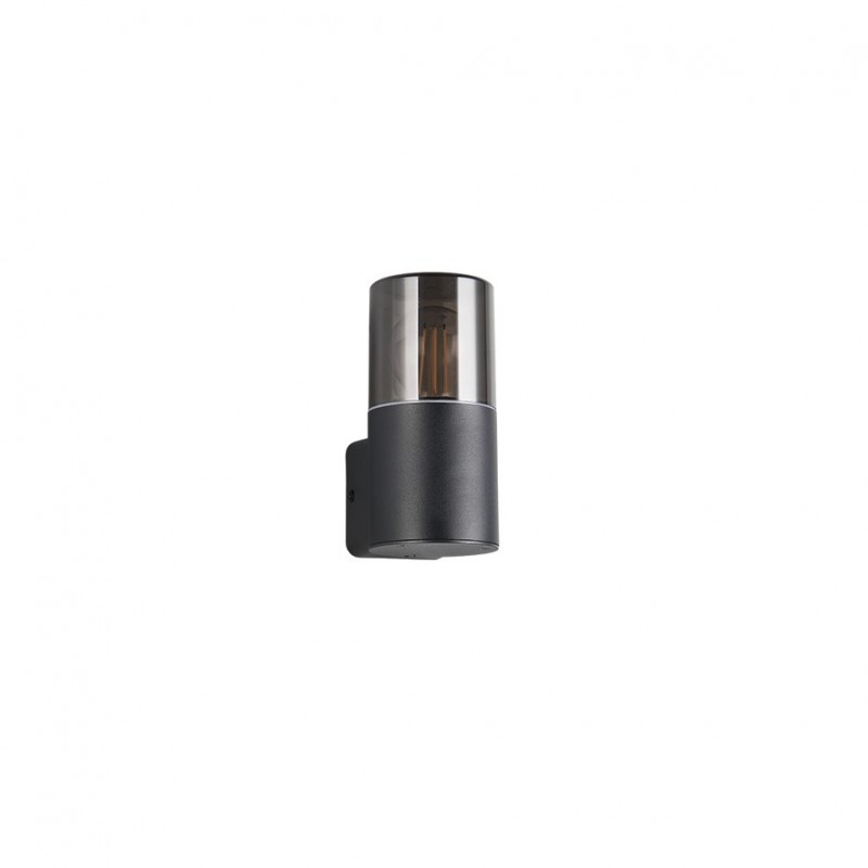 - Hoosic - Matt Black Wall Lamp with Smoked Diffuser Trio-224060132 - Hoosic - Matt Black Wall Lamp with Smoked Diffuser