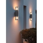 Hoosic - Matt Black 2 Light Wall Lamp with Smoked Diffuser Hoosic - Matt Black 2 Light Wall Lamp with Smoked Diffuser