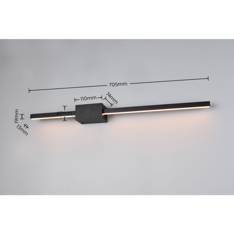 Trio-237779132 - Cassino - Black CCT Wall Lamp 850 lm