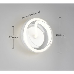 Tarsia - White LED Wall Lamp with Clear Glass
