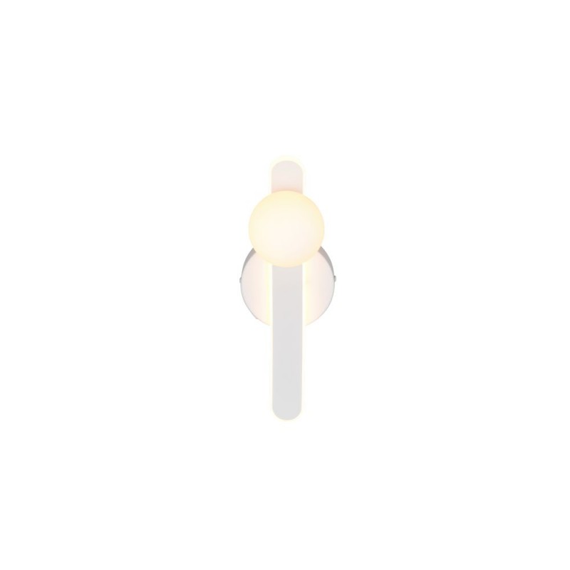 Trio-237970131 - Napoli - Matt White CCT Wall Lamp with White Glass Shade