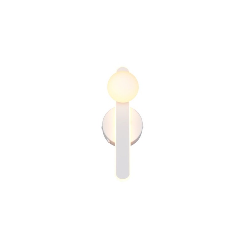 Trio-237970131 - Napoli - Matt White CCT Wall Lamp with White Glass Shade