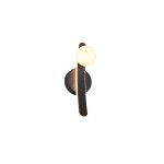 Napoli - Matt Black CCT Wall Lamp with White Glass Shade