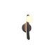 Trio-237970132 - Napoli - Matt Black CCT Wall Lamp with White Glass Shade