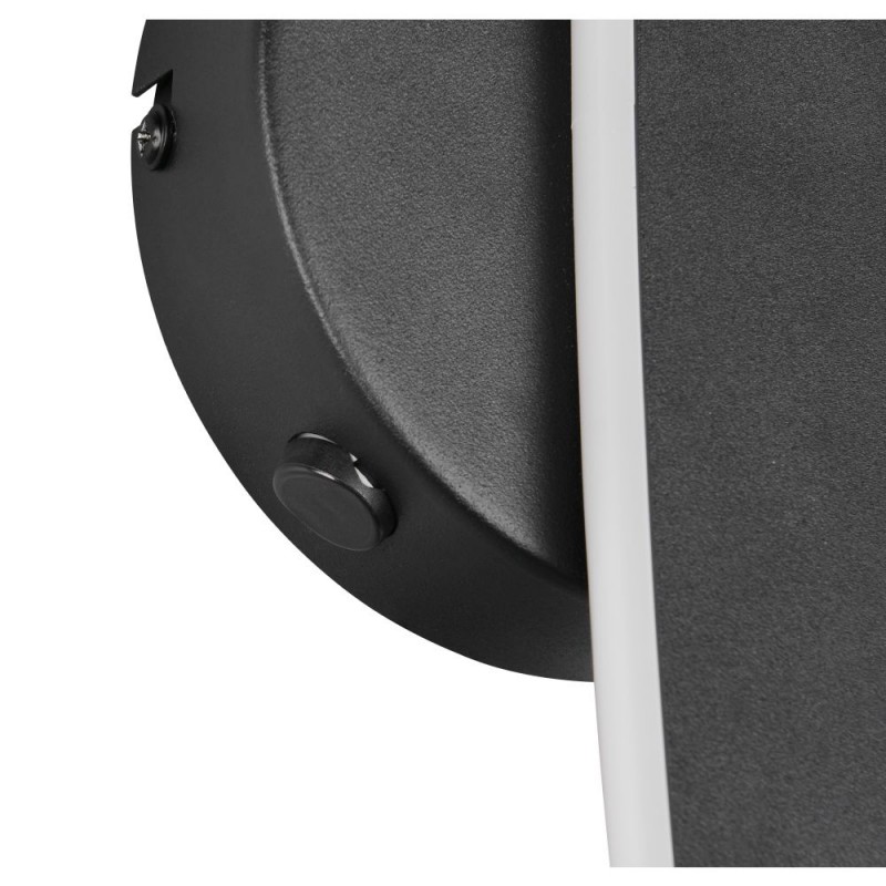 Trio-237970132 - Napoli - Matt Black CCT Wall Lamp with White Glass Shade