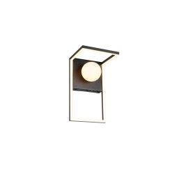 Arola - Black CCT Wall Lamp with White Glass