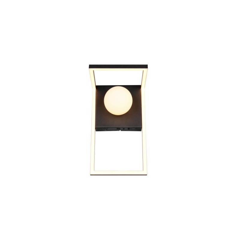 Trio-238170132 - Arola - Black CCT Wall Lamp with White Glass