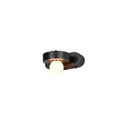 Arpino - Black CCT Wall Lamp with White Glass