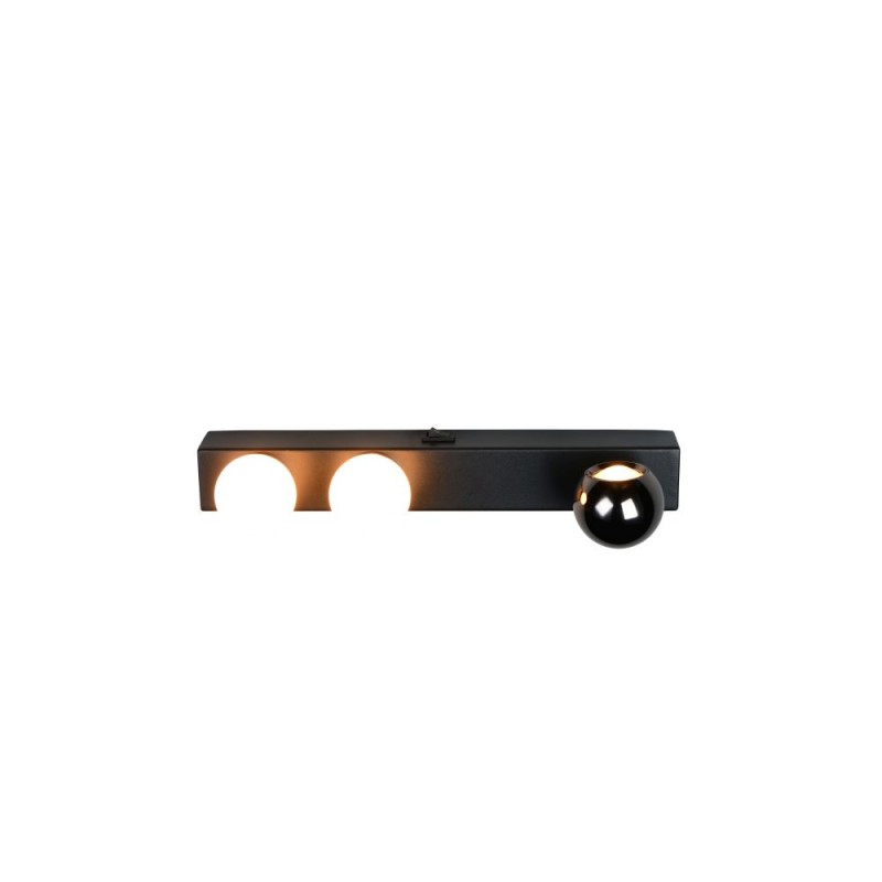 Trio-238270332 - Arpino - Matt Black 3 Light CCT Wall Lamp with White Glass