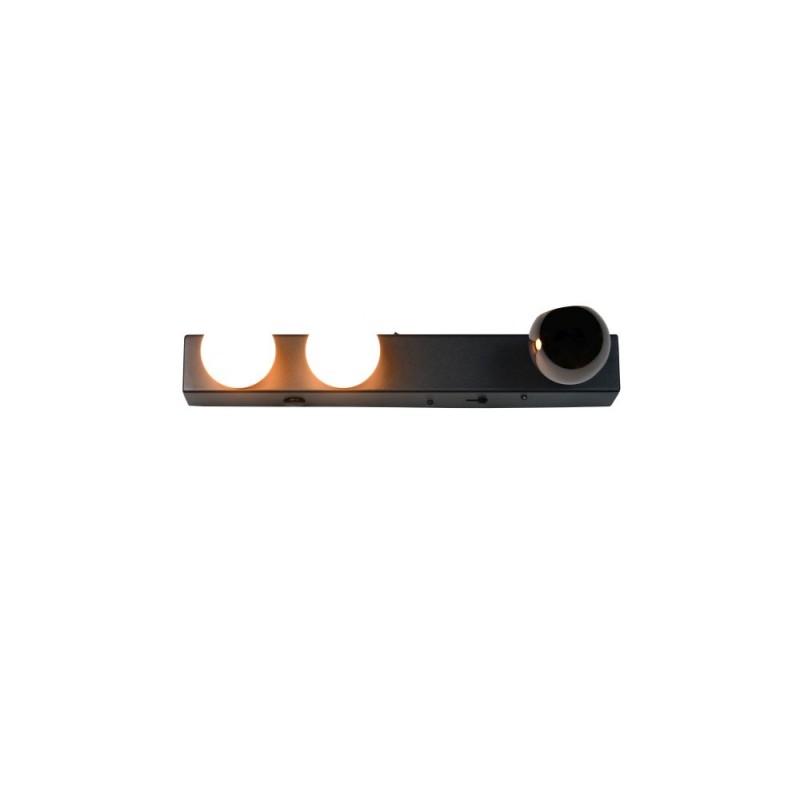 Trio-238270332 - Arpino - Matt Black 3 Light CCT Wall Lamp with White Glass