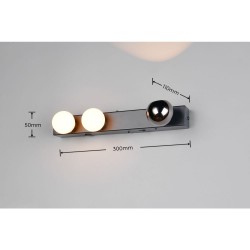 Arpino - Matt Black 3 Light CCT Wall Lamp with White Glass