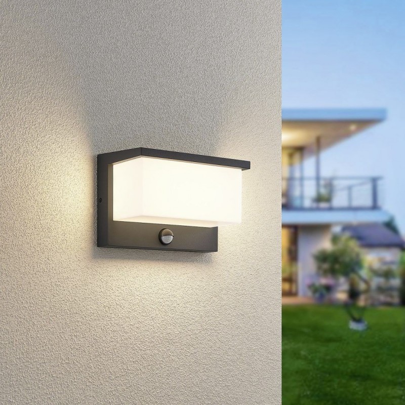 - Nestos - Anthracite LED Wall Lamp with Sensor IP 54 Trio-240969142 - Nestos - Anthracite LED Wall Lamp with Sensor IP 54