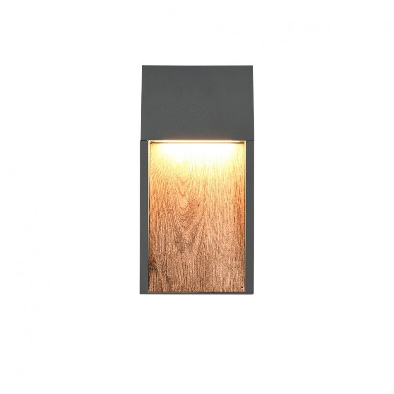 - Salmon - Anthracite LED Wall Lamp with Wood Imitation Trio-246960135 - Salmon - Anthracite LED Wall Lamp with Wood Imitation