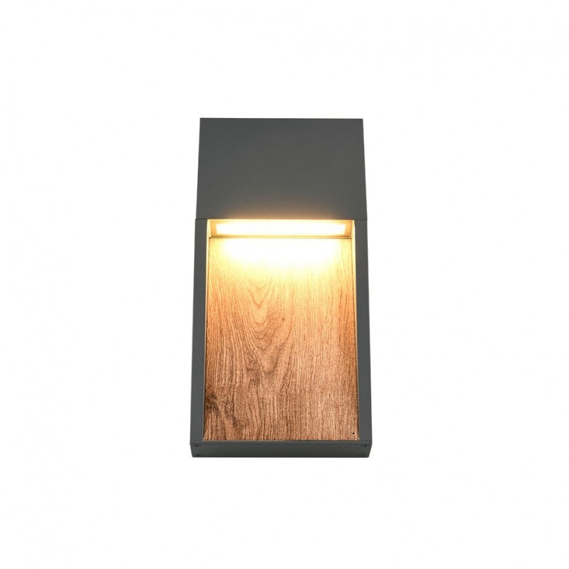 - Salmon - Anthracite LED Wall Lamp with Wood Imitation Trio-246960135 - Salmon - Anthracite LED Wall Lamp with Wood Imitation