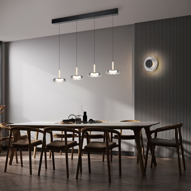 - Celeste - Black LED Wall Lamp with Smoked Glass Trio-254910132 - Celeste - Black LED Wall Lamp with Smoked Glass