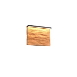 Kalea - Black LED Wall Lamp with Natural Wood