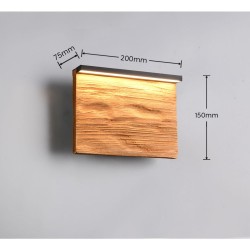 Kalea - Black LED Wall Lamp with Natural Wood