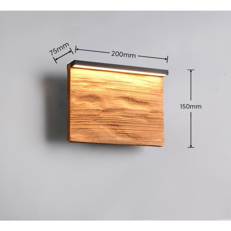 Trio-255510130 - Kalea - Black LED Wall Lamp with Natural Wood