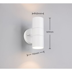 Turia - Matt White Up & Down Wall Lamp IP44