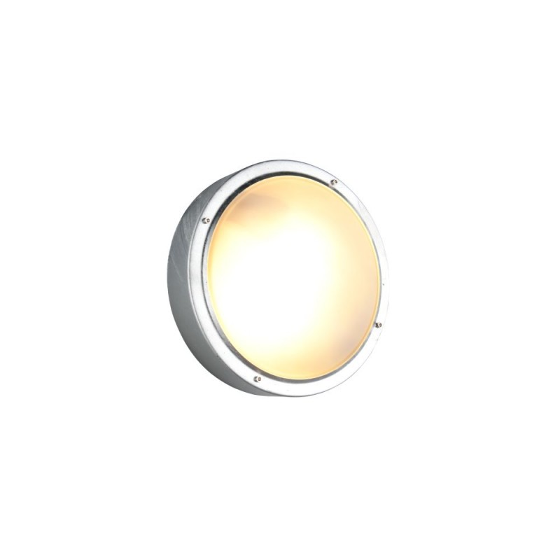 Trio-260660286 - Barito - Silver Bulkhead Light with White Glass IP54