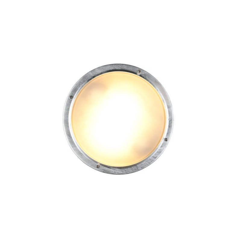 Trio-260660286 - Barito - Silver Bulkhead Light with White Glass IP54