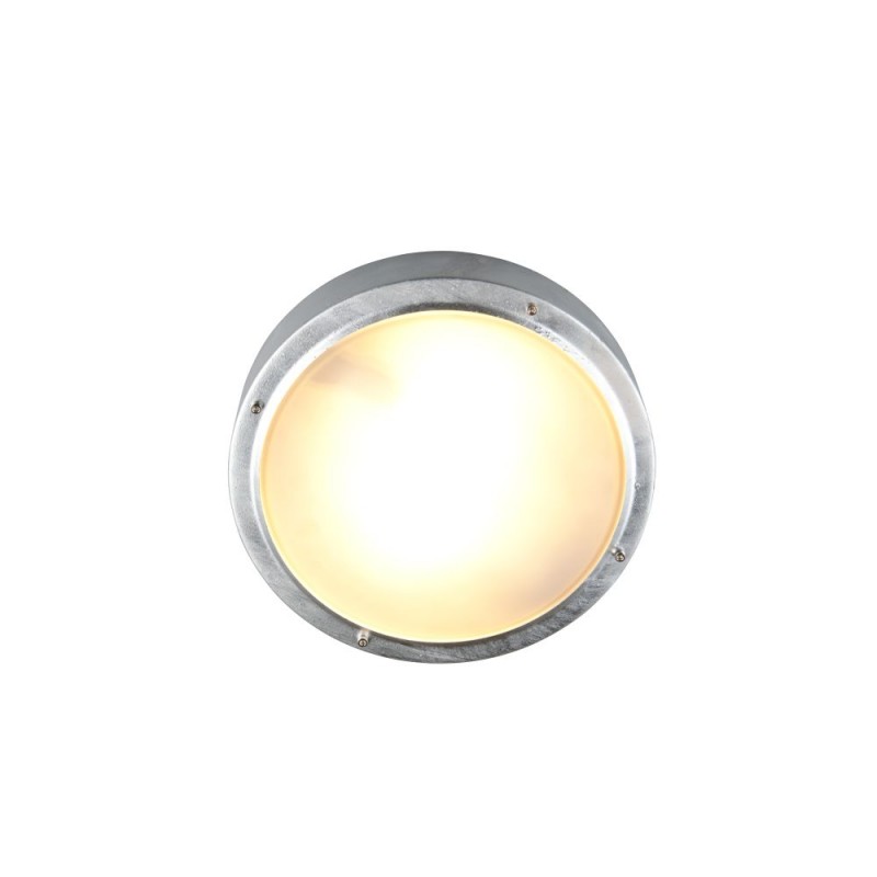 Trio-260660286 - Barito - Silver Bulkhead Light with White Glass IP54