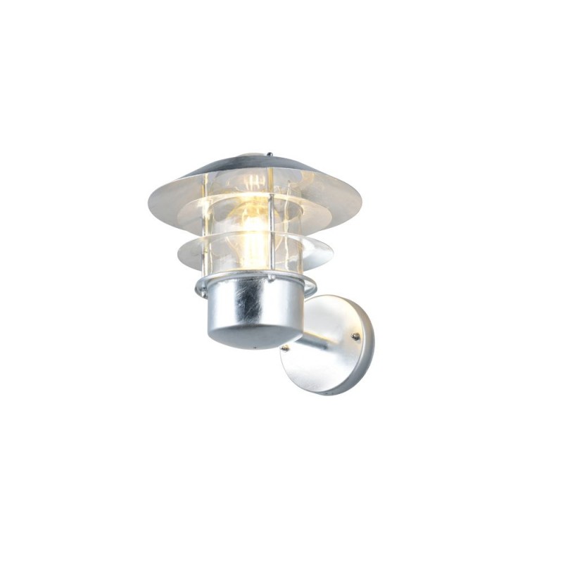 Trio-262060186 - Ruvuma - Silver Wall Lamp with Clear Glass Diffuser IP44