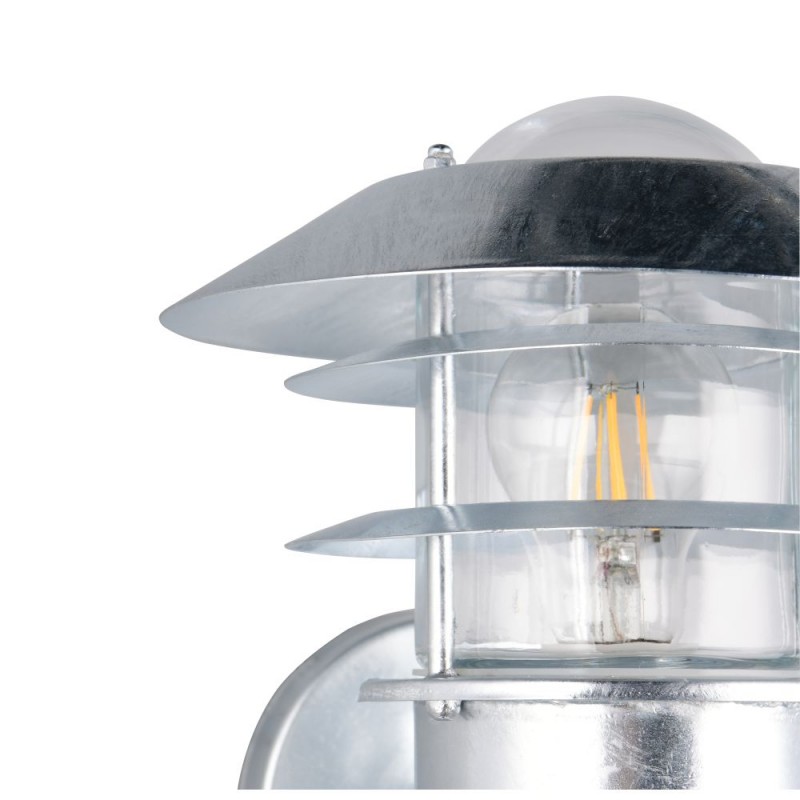 Trio-262060186 - Ruvuma - Silver Wall Lamp with Clear Glass Diffuser IP44
