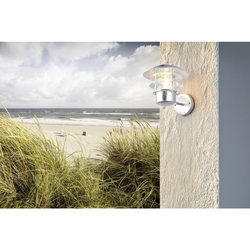 Trio-262060186 - Ruvuma - Silver Wall Lamp with Clear Glass Diffuser IP44