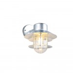 Ruvuma - Silver Wall Lamp with Clear Glass Diffuser IP44