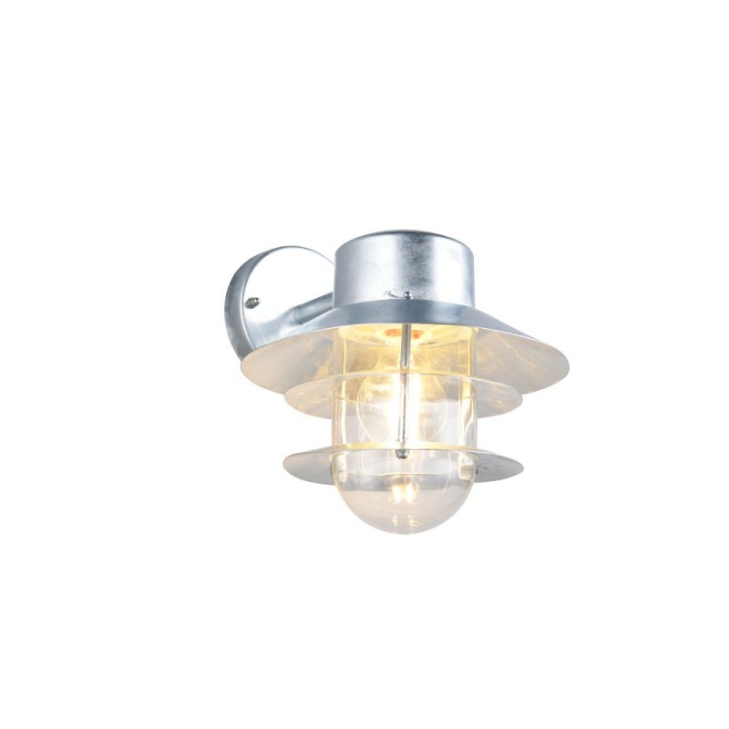Trio-262067186 - Ruvuma - Silver Wall Lamp with Clear Glass Diffuser IP44