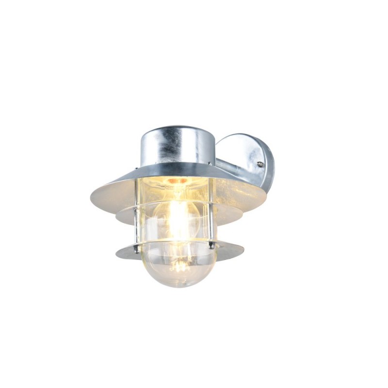 Trio-262067186 - Ruvuma - Silver Wall Lamp with Clear Glass Diffuser IP44