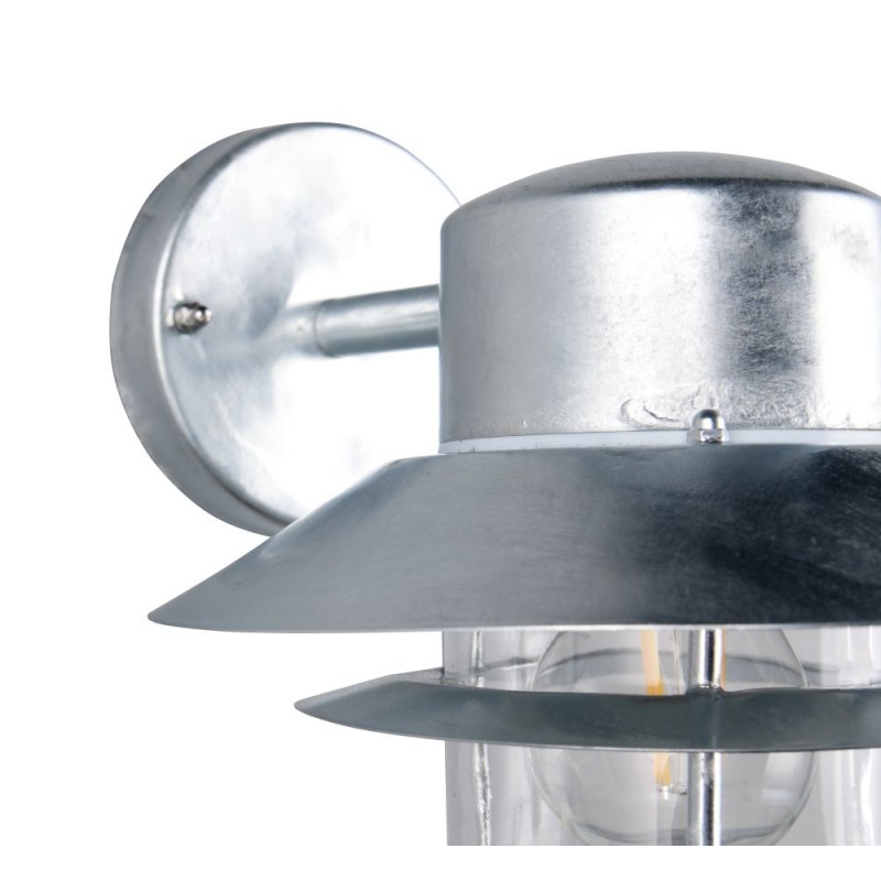 Trio-262067186 - Ruvuma - Silver Wall Lamp with Clear Glass Diffuser IP44