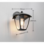 Venta - Matt Black Downlighter Wall Lamp IP44