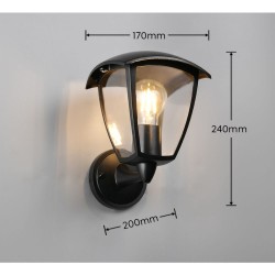 Venta - Matt Black Uplighter Wall Lamp IP44
