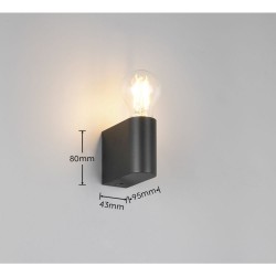 Pratella - Black Wall Lamp IP44