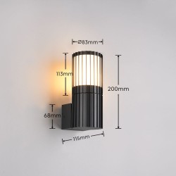 Volga - Anthracite Wall Lamp with White Diffuser