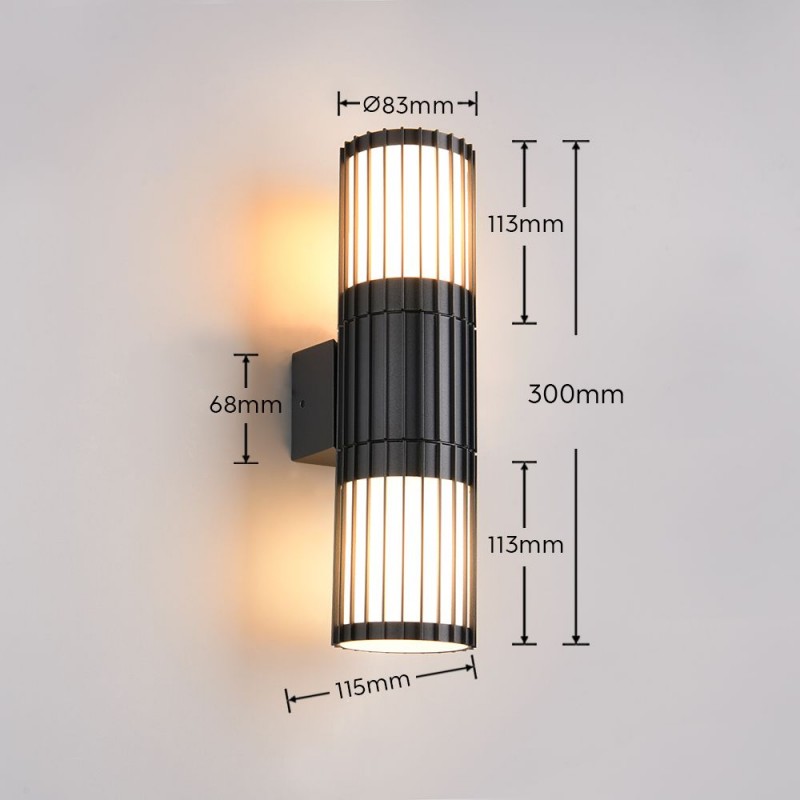 Trio-269460242 - Volga - Anthracite Up & Down Wall Lamp with White Diffuser