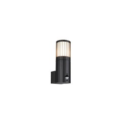Volga - Anthracite PIR Wall Lamp with White Diffuser