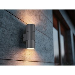Parana - Anthracite Up & Down Ribbed Wall Lamp IP44