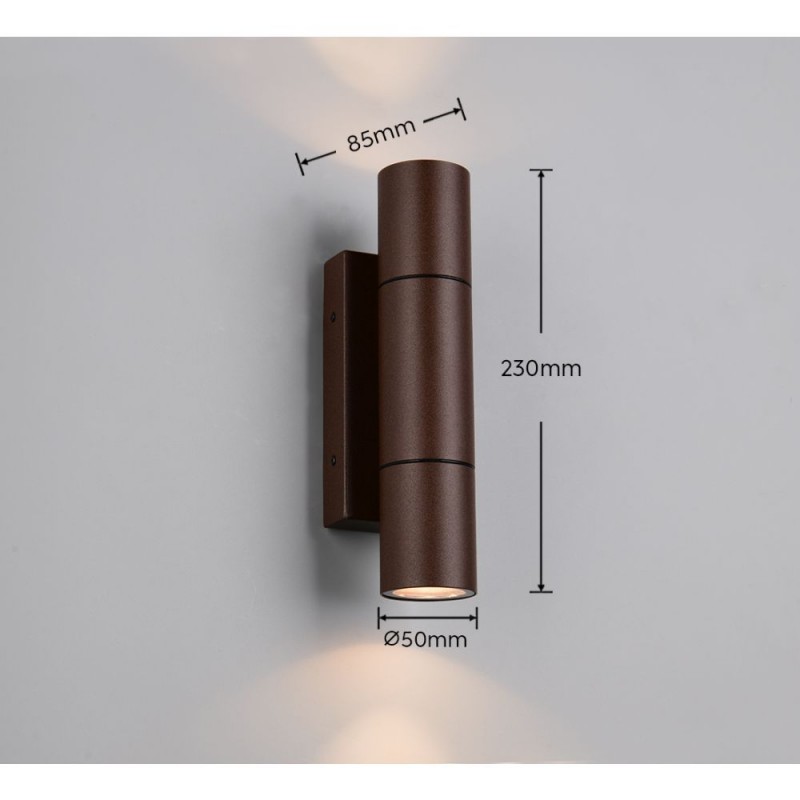 Trio-269760224 - Yamuna - Rust Up & Down Wall Lamp IP65