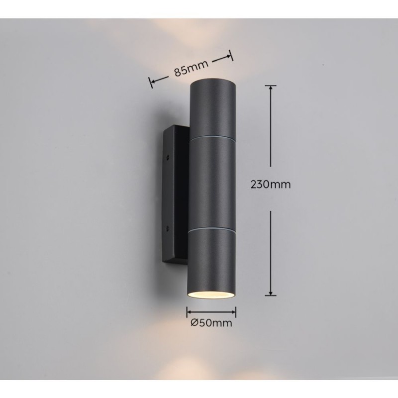 Trio-269760242 - Yamuna - Anthracite Up & Down Wall Lamp IP65